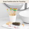 80 Pcs Soft, Charcoal Soft Resilient Bristles Bamboo Toothbrushes, Adults Toothbrushes for Soft Colorful Travel Use Daily Nylon view 2