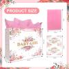 13'' Large Pink Floral Gift Bag for Baby Girl - Includes Wrapping Paper, Pink Tissue Paper, and Card for Newborn Gifts, Showers, Birthdays, and Celebrations view 2