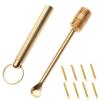 8 Pcs Ear Wax Removal Tool, Folding Type Copper Ear-Pick Cleaner Portable Ear Wax Removal Tools Ear Spoon Attached A Key Ring Mini Tool Supplies view 1