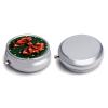 Wrapping Paper with Bow Pill Box Cute Round Pill Case Portable Medicine Tablet Vitamin Holder Organizer for Purse Pocket view 3