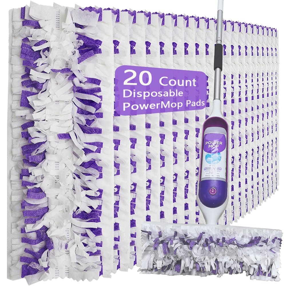 Disposable Mop Pads for Swiffer PowerMop Multi-Surface Mopping Pad Refills | Safe on All Finished Floors | Compatible with Swiffer PowerMop (20 Count)