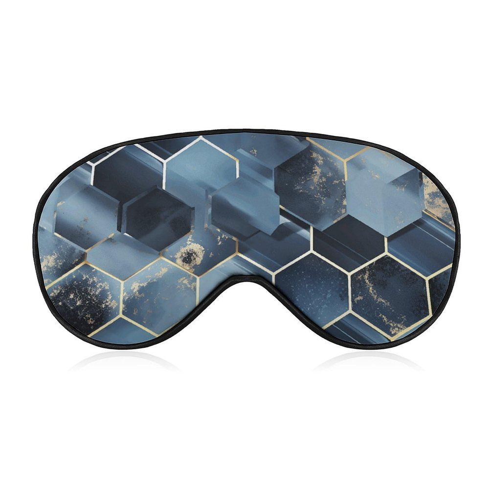 Sleep Mask Soft Comfortable Eye Mask with Adjustable Strap Eye Cover Blue Hexagons and DiamondsEye Shade for Men Women Work Travel