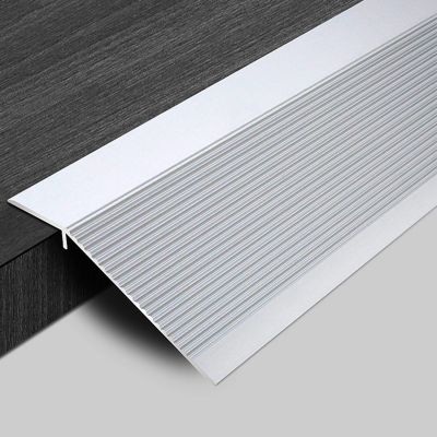 SUCHETA Metal Transition Strips for Laminate Flooring, Silver Wide 10cm Threshold Ramp Non Slip, Aluminium Reducer Carpet to Tile Edge Trim, Building