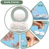2 Pack Travel Contact Lens Case Kit, Portable Eye Contact Case with Mirror, Remover Tool, Tweezers & Solution Bottle, Lens Holder Box Container Storage for Outdoor Daily (Round, Green) view 4