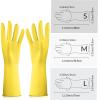 1 pair Reusable Household Gloves, Rubber Dishwashing gloves,Kitchen Cleaning, Working, Painting, Gardening, Pet Care (yellow, M) view 2