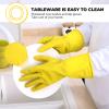 1 pair Reusable Household Gloves, Rubber Dishwashing gloves,Kitchen Cleaning, Working, Painting, Gardening, Pet Care (yellow, M) view 4
