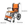 MUYRJLZX Transport Wheelchair Lightweight Wheelchairs Folding Transport Wheelchairs with Handbrake for Adults Carbon Steel Wheelchair Support 220lbs Mobility aids view 2