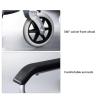 MUYRJLZX Transport Wheelchair Lightweight Wheelchairs Folding Transport Wheelchairs with Handbrake for Adults Carbon Steel Wheelchair Support 220lbs Mobility aids view 3