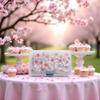 100Pcs Edible Flower Cupcake Decoration Glutinous Rice Paper Water Wedding Cake Birthday Party Baking Tray Cake Toppers Sakura Decor Cherry Blossom Decoration, Frosting, Icing and Decorations view 2