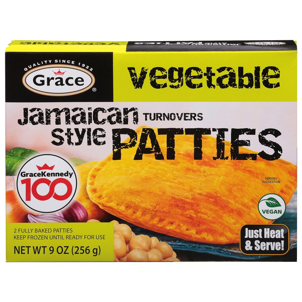 Grace, Vegetable Jamaican Style Turnovers Patty, 9 Ounce