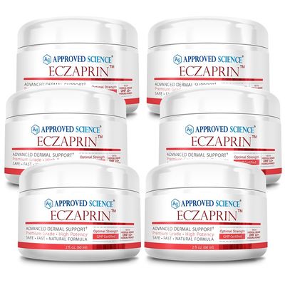 Approved Science Eczaprin Balm - 30% Manuka Honey (UMF 10+), 5% Colloidal Oatmeal - Gentle Formula For Dry, Itchy Skin - For All Skin Types - Paraben, Soy, and Wheat Free, Non-GMO - Pack of 6