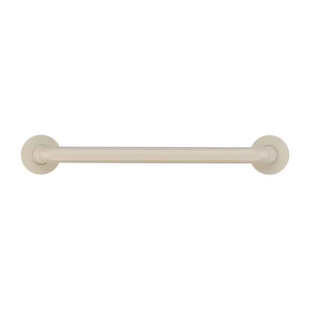 HomeStock Bathroom Grab Bar - 16 Inch Safety Rail with Cover Flange - Vinyl Coated Grip - Off White Finish