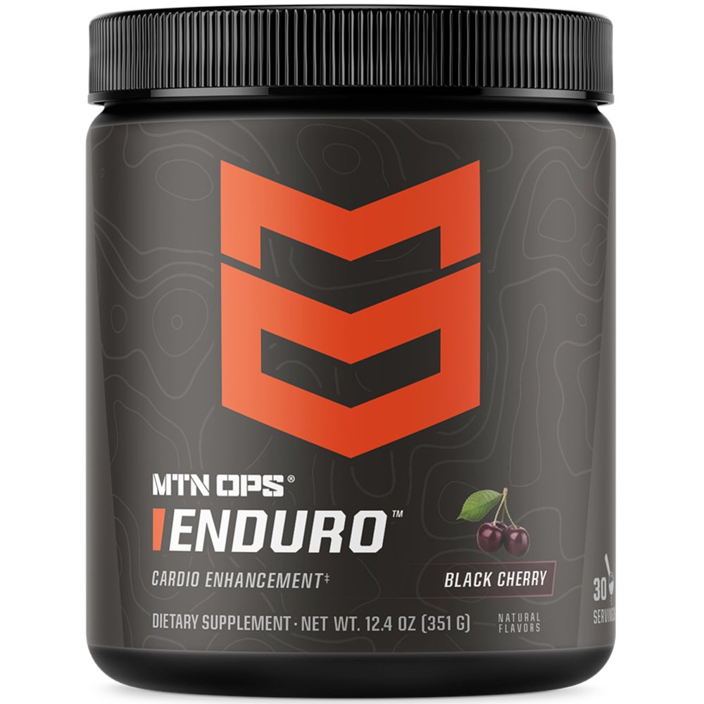 MTN OPS Enduro Nitric Oxide Stim Free Pre Workout | Magnesium Citrate, L Arginine & L Citrulline Caffeine Free Preworkout | 30 Serving Black Cherry