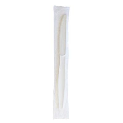 Boardwalk Heavyweight Wrapped Disposable Knife, 1,000 Count, 7.48" Long, Plastic, White, Polystyrene Cutlery, Rigid