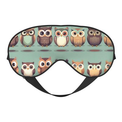 Cartoon Owls Cute Double Side Eye Mask, Adjustable Strap Eye Mask, Eye Sleep Shade Cover, Blocks Light Eye mask