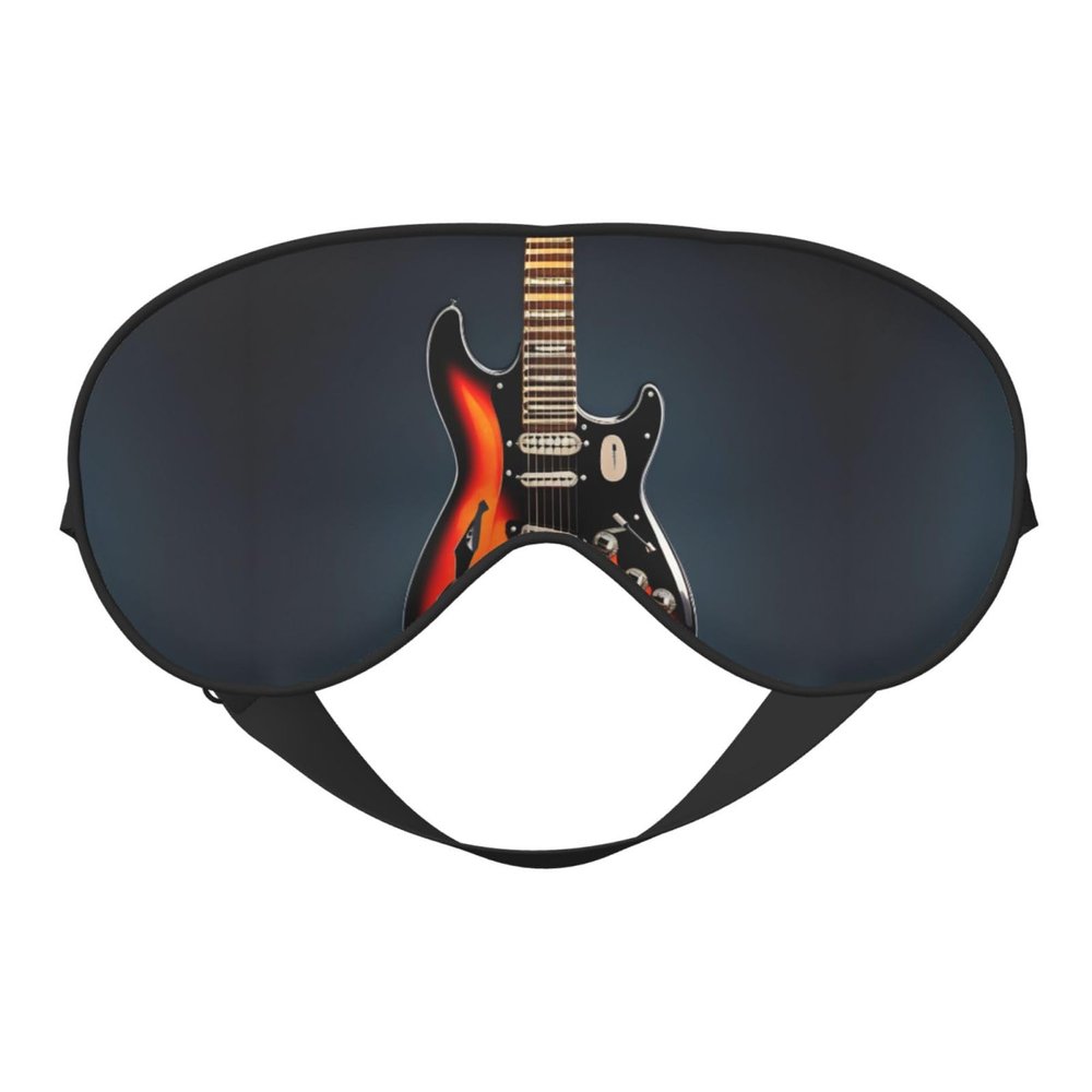Orange Electric Guitars Double Side Eye Mask, Adjustable Strap Eye Mask, Eye Sleep Shade Cover, Blocks Light Eye mask
