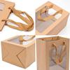 10 pieces of 5.1 * 7.1 * 9.8 inch transparent window kraft paper bags, gift bags with loose straps, handle kraft paper shopping bags, used for Mother's Day graduation birthdays, bride gift packaging, baby gift packaging, wedding gift packaging, bouqu view 1