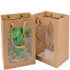 10 pieces of 5.1 * 7.1 * 9.8 inch transparent window kraft paper bags, gift bags with loose straps, handle kraft paper shopping bags, used for Mother's Day graduation birthdays, bride gift packaging, baby gift packaging, wedding gift packaging, bouqu view 2