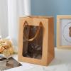 10 pieces of 5.1 * 7.1 * 9.8 inch transparent window kraft paper bags, gift bags with loose straps, handle kraft paper shopping bags, used for Mother's Day graduation birthdays, bride gift packaging, baby gift packaging, wedding gift packaging, bouqu view 4