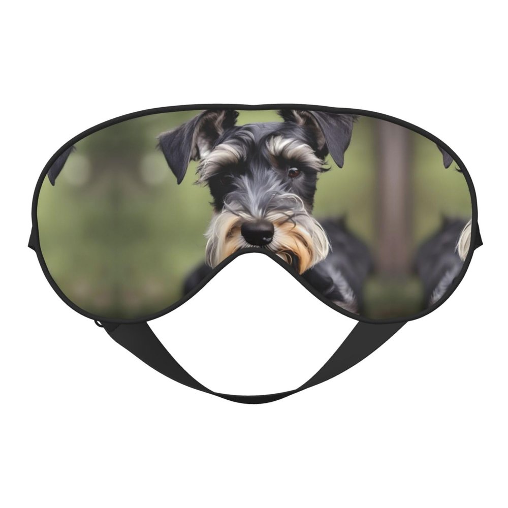 Adorable Schnauzer Double Side Eye Mask, Adjustable Strap Eye Mask, Eye Sleep Shade Cover, Blocks Light Eye mask