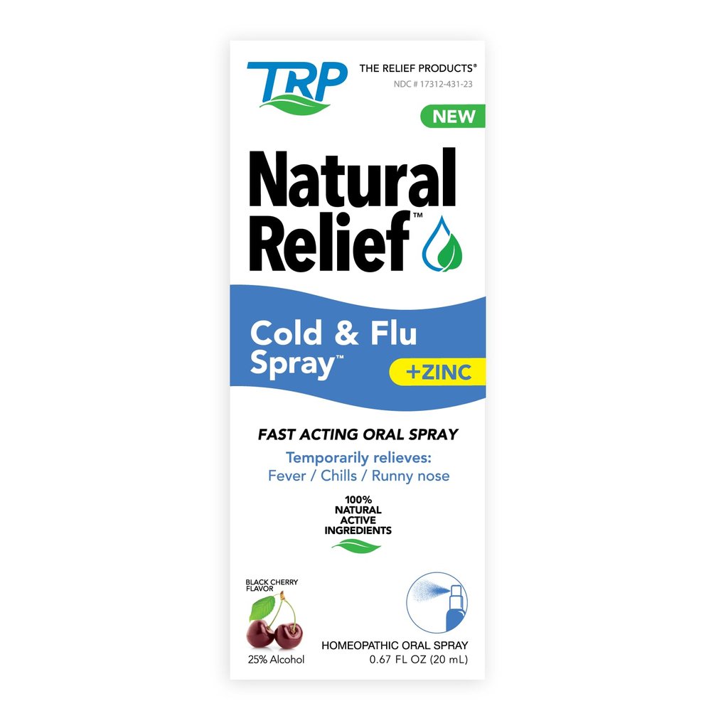 Natural Relief Fast Acting Cold and Flu Oral Spray with Zinc