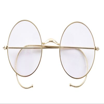Agstum Anti-Blue Light Reading Glasses, Retro Mid Large Round Wire Rim Cable Readers without Nose Pads (Gold / 47mm Size, 3.0 x)