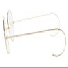 Agstum Anti-Blue Light Reading Glasses, Retro Mid Large Round Wire Rim Cable Readers without Nose Pads (Gold / 47mm Size, 3.0 x) view 3