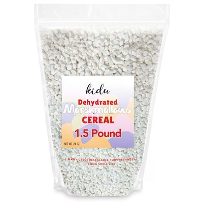 Dehydrated Marshmallow Bits 1.5 Pound Resealable Bulk Bag Cereal White Assorted Shapes, Perfect For Easter, Saint Patrick's Day Celebration