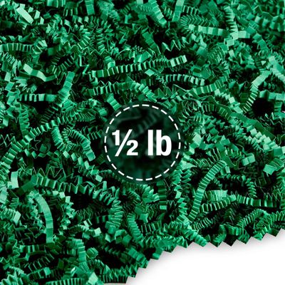 FRILLZ Crinkle Cut Paper Shred Filler for Baskets, Gifts, Packing and Protecting your Birthday, Weddings, Anniversary, Valentines Day, and other gifts (1/2 pound, Pine Green)