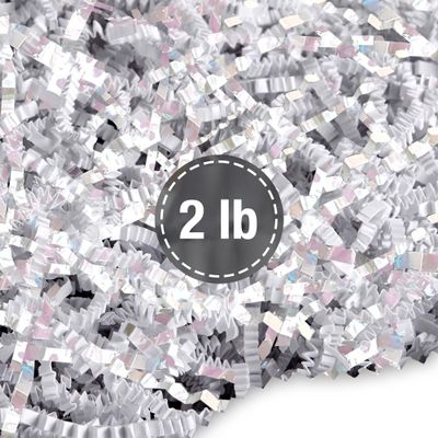 FRILLZ by DECOfill Crinkle Cut Paper Shred Filler for Baskets, Gifts, Packing and Protecting your Birthday, Weddings, Anniversary, Valentines Day, and other gifts (2 pound, Diamond White)
