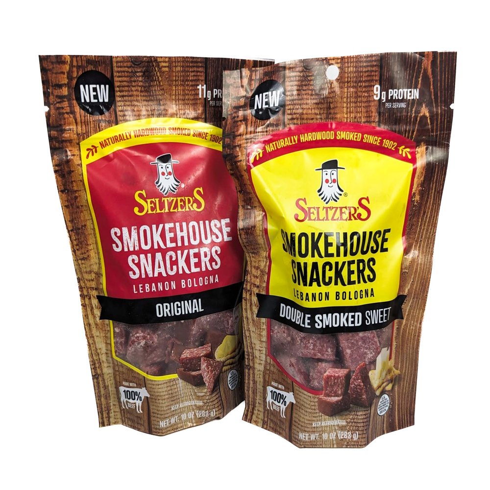 Lebanon Bologna Smokehouse Snackers, Original (3 x 10 oz bag) and Double Smoked Flavor (3 x 10 oz bag)