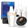 MOUMOULIFE Disposable Coffee Cups with Lids 12 oz (100 Pack), White To Go Paper Coffee Cups for Hot & Cold Beverages, Suitable for Party, Picnic, Travel, and Events view 2