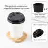 MOUMOULIFE Disposable Coffee Cups with Lids 12 oz (100 Pack), White To Go Paper Coffee Cups for Hot & Cold Beverages, Suitable for Party, Picnic, Travel, and Events view 3