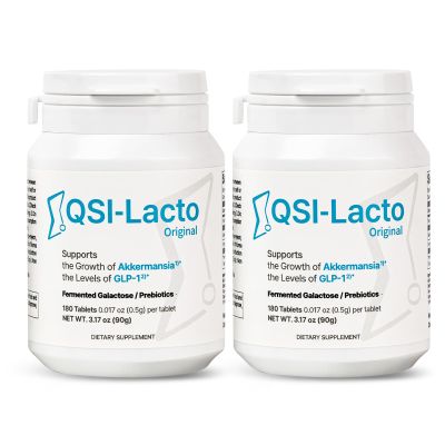 QSI-Lacto Original 2 Packs, 180 Servings, Naturally Supports GLP-1 Level Elevation, Galactose Included, Gut Health, Prebiotics, Chewable