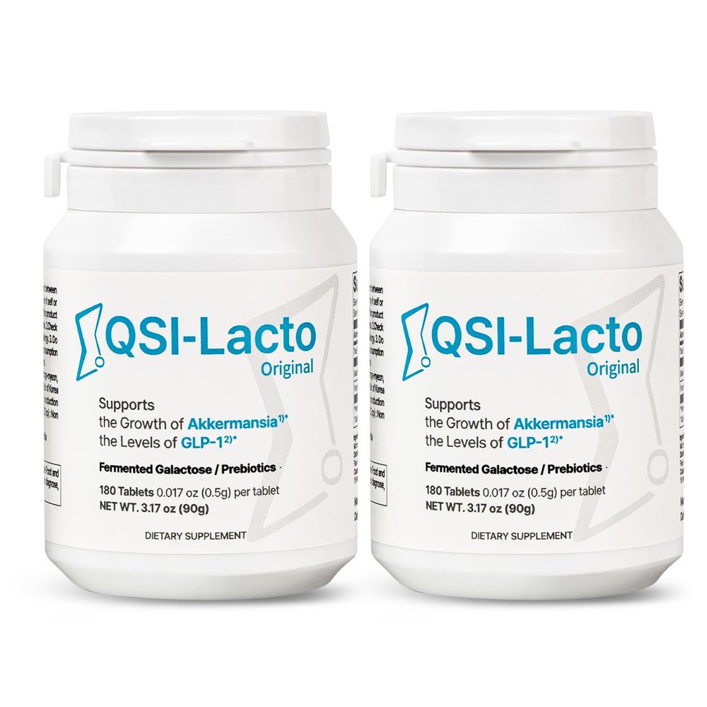 QSI-Lacto Original 2 Packs, 180 Servings, Naturally Supports GLP-1 Level Elevation, Galactose Included, Gut Health, Prebiotics, Chewable