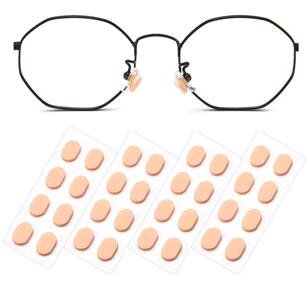 16 Pairs Eyeglass Nose Pads Foam Nose Cushion Anti Slip Adhesive Adjustable Nose Pads for Glasses Eyeglasses Stick on Plastic Frames Skin Color 1mm