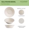[100 Count] Harvest Pack PFAS Free 32oz White Compostable Paper Soup Bowls, Large Round Heavy Duty Eco-Friendly Disposable Biodegradable Bagasse Salad Bowls, Sugarcane Natural Plant fibers for Takeout view 2