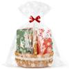 CUDICY Christmas Cellophane Gift Bags 10pcs Large Holiday Gift Wrap 24x30 Inch Clear Gift Basket Wrapping Plastic (White Snowflake) view 1