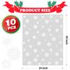 CUDICY Christmas Cellophane Gift Bags 10pcs Large Holiday Gift Wrap 24x30 Inch Clear Gift Basket Wrapping Plastic (White Snowflake) view 2