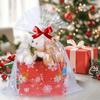 CUDICY Christmas Cellophane Gift Bags 10pcs Large Holiday Gift Wrap 24x30 Inch Clear Gift Basket Wrapping Plastic (White Snowflake) view 3