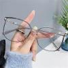 Women's Fashion Large Frame HD Anti-Blu-Ray Reading Glasses, Oversized Square Metal Reading Glasses Women (2X,Gray) view 4