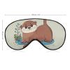 Sleep Mask for Men Women Cartoon Cute Otters Eye Cover for Sleeping Breathable Sleep Eye Mask with Adjustable Elastic Strap Light Blocking Eyeshade for Night Sleeping Nap view 2