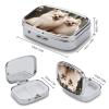 Short-haired Pomeranian Dog Square Pill Box Travel Portable Pill Case 2 Compartment Medicine Metal Tablet Vitamin Holder Organizer for Purse Pocket view 2