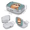 Funny Sloth Stars Square Pill Box Travel Portable Pill Case 2 Compartment Medicine Metal Tablet Vitamin Holder Organizer for Purse Pocket view 2