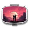 Emotional Imagery Pill Box Cute Square Pill Case Portable Medicine Tablet Vitamin Holder Organizer for Purse Pocket view 1