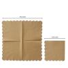 100 Pack Cocktail Napkin 2-Ply Scalloped Edged Dessert Napkins Folded 5 x 5 Inches Disposable Napkins for Dinner Wedding Birthday Party Bridal Anniversary Reception Event (Brown) view 2