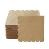 100 Pack Cocktail Napkin 2-Ply Scalloped Edged Dessert Napkins Folded 5 x 5 Inches Disposable Napkins for Dinner Wedding Birthday Party Bridal Anniversary Reception Event (Brown) view 4
