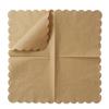 200 Pack Cocktail Napkin 2-Ply Scalloped Edged Dessert Napkins Folded 5 x 5 Inches Disposable Napkins for Dinner Wedding Birthday Party Bridal Anniversary Reception Event (Brown) view 3