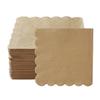 200 Pack Cocktail Napkin 2-Ply Scalloped Edged Dessert Napkins Folded 5 x 5 Inches Disposable Napkins for Dinner Wedding Birthday Party Bridal Anniversary Reception Event (Brown) view 4