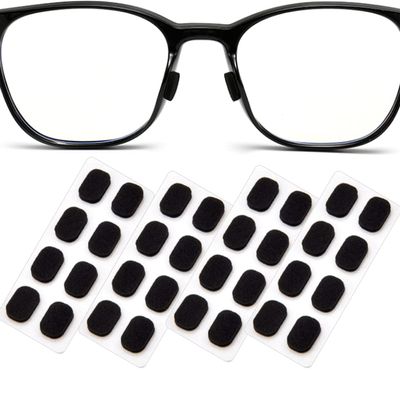 16 Pairs Eyeglass Nose Pads Foam Nose Cushion Anti Slip Adhesive Adjustable Nose Pads for Glasses Eyeglasses Stick on Plastic Frames Black Color, 1mm